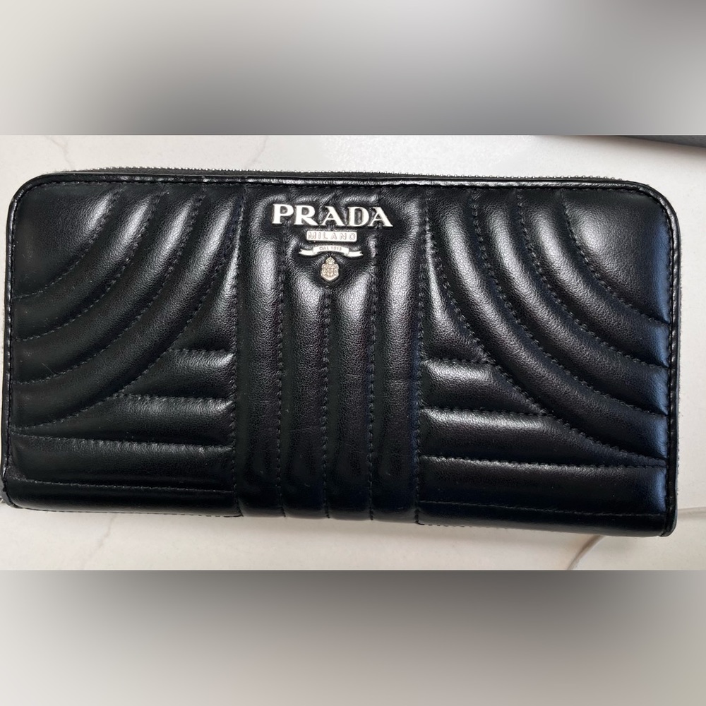 Prada Black Quilted Wallet